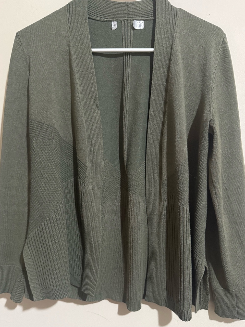 89th & Madison Olive Open-Front Ribbed Cardigan